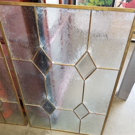 2 LEADED GLASS PANELS