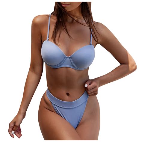 High Waist Solid Sexy Bikini Swimwear Women Swimsuit Bikini Set Push Up