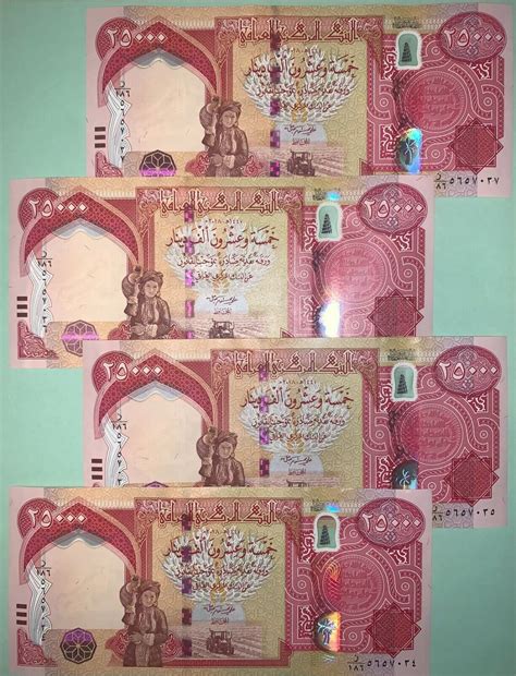 200,000 NEW IRAQI DINAR (8 x 25K IQD) w/ NEW 2018 Security Features