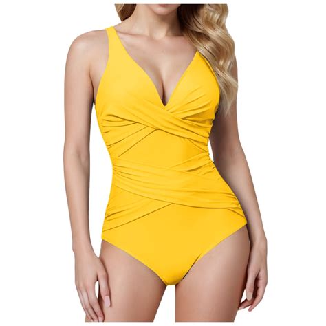 Xudanell Women's Vintage Padded Push up One Piece Swimsuits Tummy