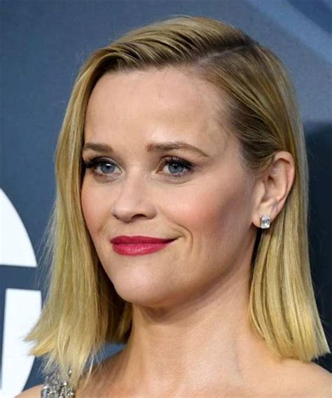 Reese Witherspoon Medium Straight Light Blonde Bob Haircut with Side ...