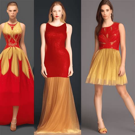 Red and Gold Dress Design Graphic · Creative Fabrica