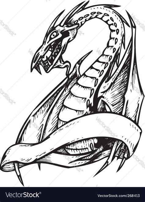 dragon template royalty  vector image vectorstock