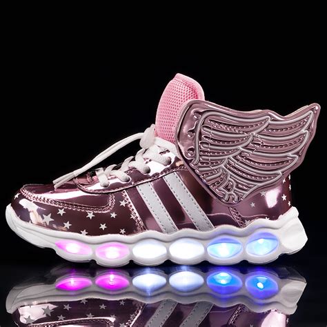 LED Light Up Shoes Kids Boys Girls Flashing Wings Sneakers - Anrbo.com