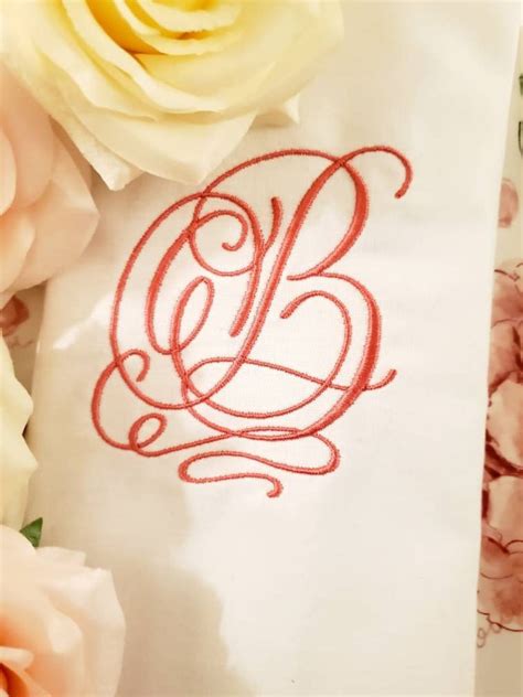 monogram embroidery letter  elegant embroidery design embroidery