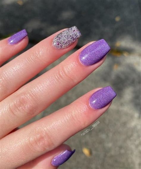 47 Gorgeous Purple Nails With Glitter Ideas You Should Try