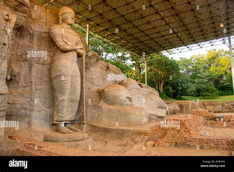 asia sri lanka polonnaruwa gal vihara stock photo alamy