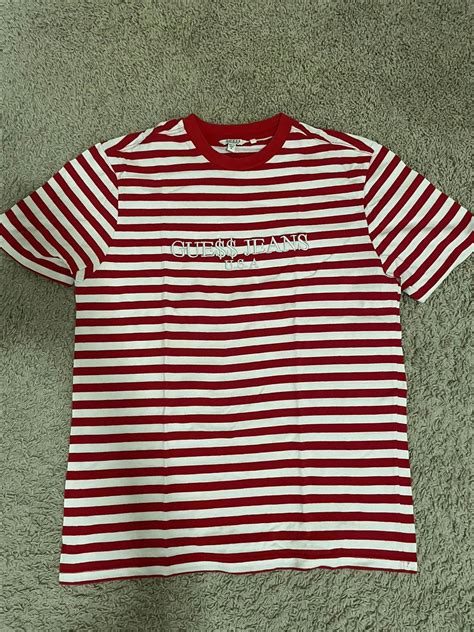 Asap Rocky × Guess Asap Rocky x Guess Jeans Striped Red/White Tee | Grailed