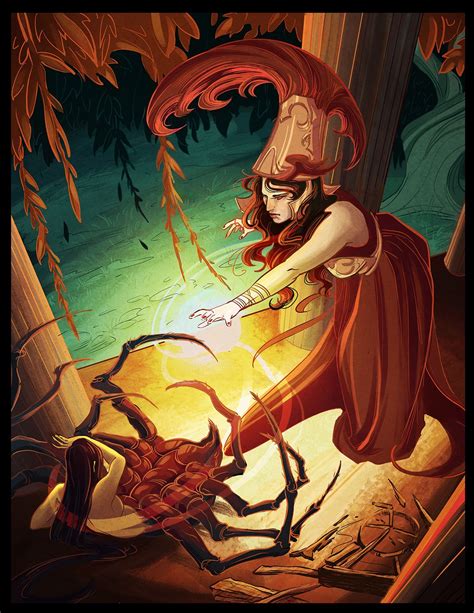 Athena and Arachne of Greek Mythology. Made by Alexandria Huntington