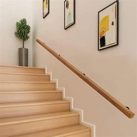 Amazon.com: Wood Handrails for Stairs Interior, Stair Railings/Handrail - Safety Banister with ...