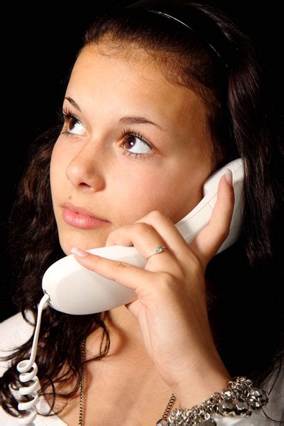 young woman  telephone  stock photo public domain pictures