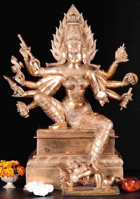 SOLD Bronze Kali Statue with 8 Arms 24" (#91b98): Hindu Gods & Buddha