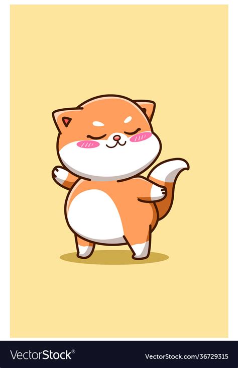 Cute and funny fat cat animal cartoon Royalty Free Vector