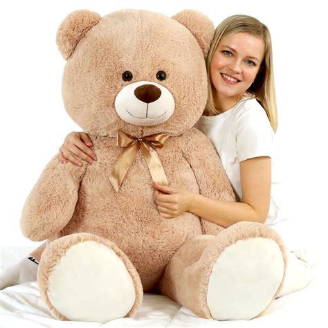 MorisMos 4ft Large Teddy Bear Giant Cream Teddy Bear Big Stuffed Bear