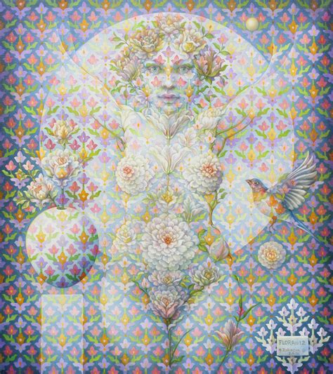 Guy Robinson - "Flora" - Geometric Surrealist Painting - Nude