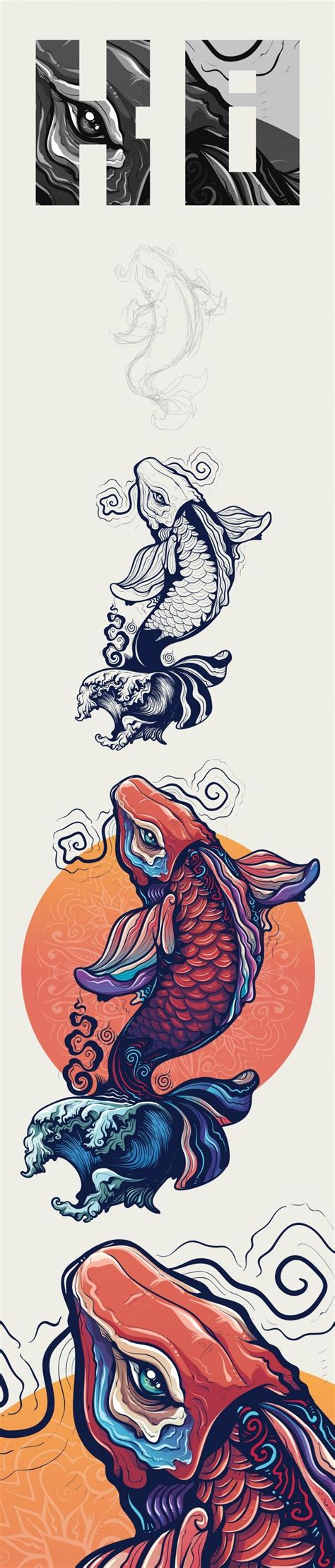 K O i Illustration | Creative illustration, Illustration design ...