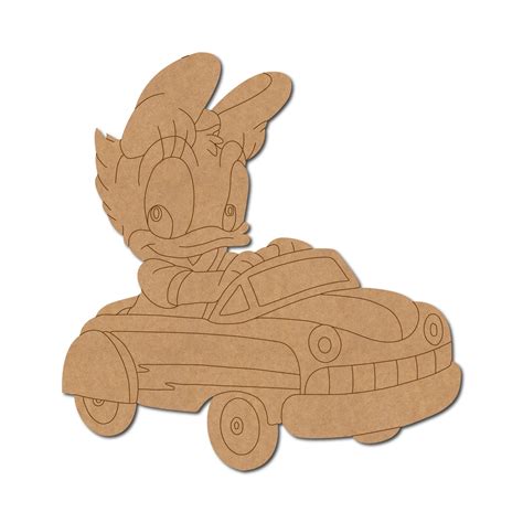 Donald Duck In Car Pre Marked MDF Design 1 – Woodle India
