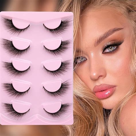 Newcally Eyelashes Mink Fluffy Unique Fox Eye Lashes 6D False Eyelashes ...