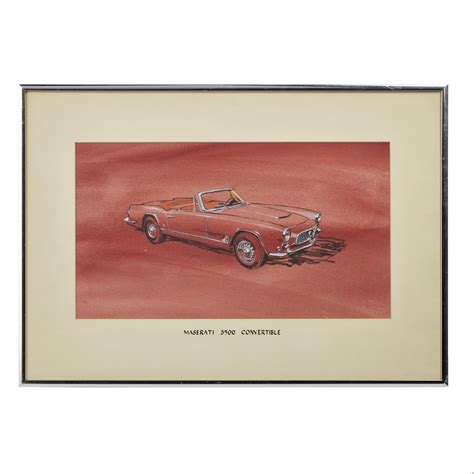 Ben Denison | Playboy | Ben Denison Maserati 3500 Convertible Drawing