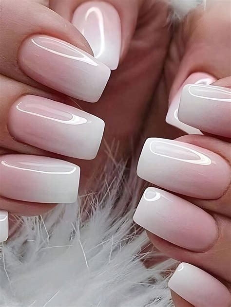 24pcs Women And Girl Long Square Press On Nails With Versatile Gradient