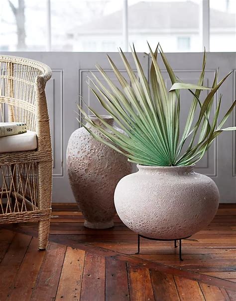 oversized large ceramic vase with textural finish wide low floor vases ...