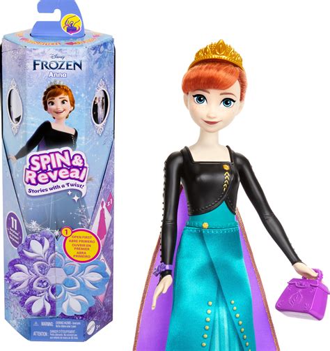 Amazon.com: Mattel Disney Frozen Anna Fashion Doll Set, Spin & Reveal