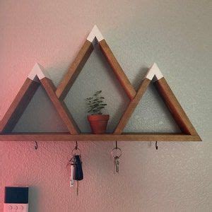 Geometric Wall Shelves set of 2, Wood Wall Decor, Floating Wooden Shelves, Small Display Shelves ...