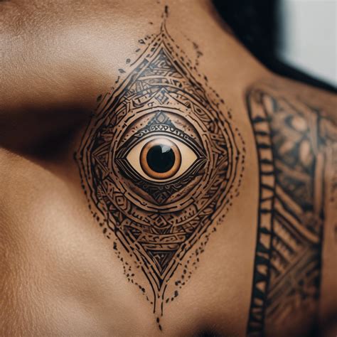unique evil eye tattoo design  intricate tribals  sharp lines