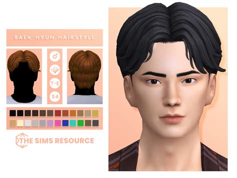 The Sims Resource - Baek-Hyun Hairstyle [Male]