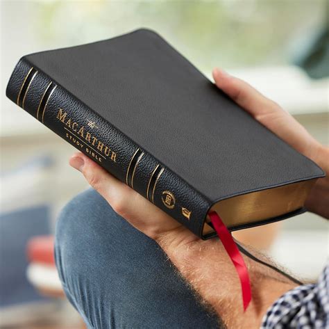 msb lsb macarthur study bible  ed black genuine leather comfort