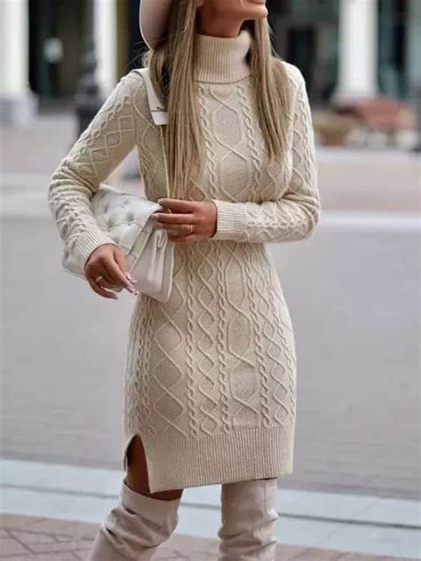 wear  knitted dress  chic outfit ideas