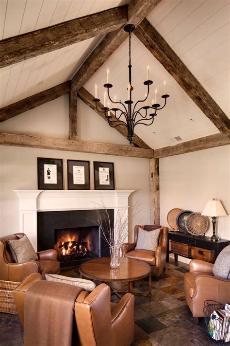 Vaulted Ceiling With Wooden Beams | Shelly Lighting