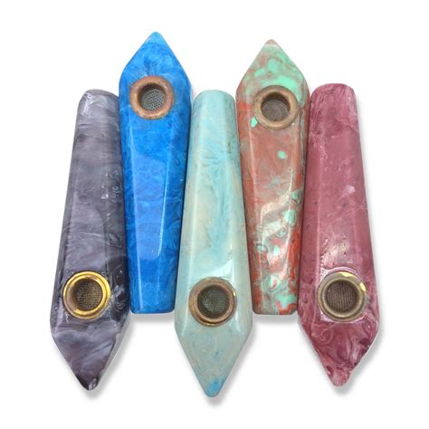 3.5 INCH STONE COLOR DIAMOND RESIN HAND PIPES