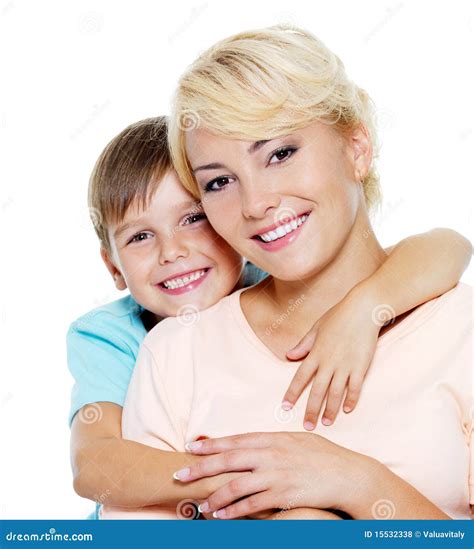 Madre E Hijo Felices De Seis Años Foto de archivo - Imagen de