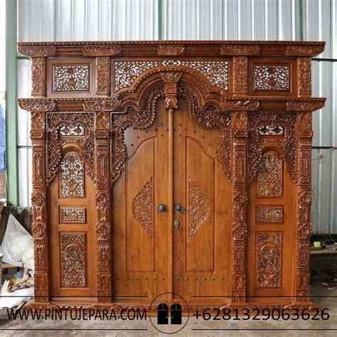 jual pintu gebyok jawa ukir tradisional kayu jati jepara pj  pintu
