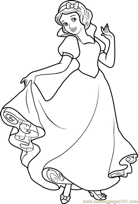 Princess Snow White Coloring Page for Kids - Free Disney Princesses ...