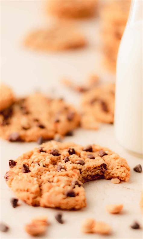 Simple Peanut Butter Cookies with Chocolate Chips (No Flour) – Hey ...