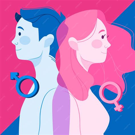 Premium Vector | Flat design gender identity concept with man and woman