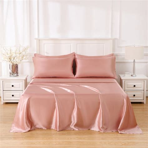 amazoncom sleeplite  piece luxury satin bed sheets set