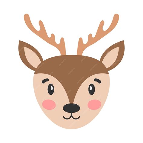 premium vector cartoon deer  head   deer cute illustration