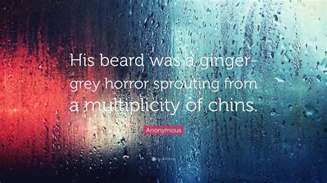 Anonymous Quote: “His beard was a ginger-grey horror sprouting from a