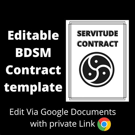 Editable BDSM Contract, Printable BDSM Contract, Editable BDSM Contract