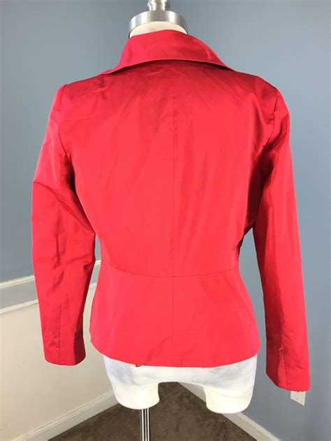 Lafayette 148 Red Satin Blazer Formal Jacket S 6 Care… - Gem