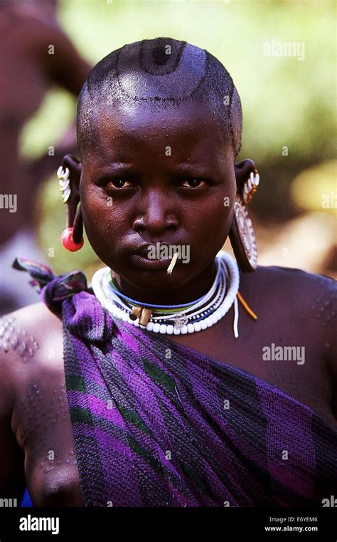 portrait   surma girl stock photo alamy