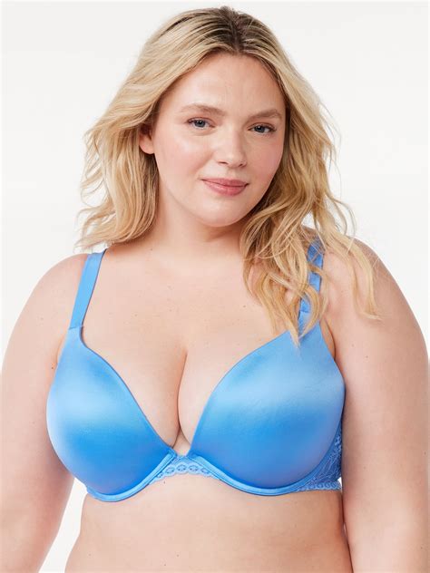 Joyspun Women's and Women's Plus Size Underwire Plunge Bra, Sizes 38DD ...