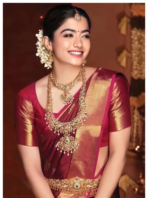 saree   rashmika mandanna times  india