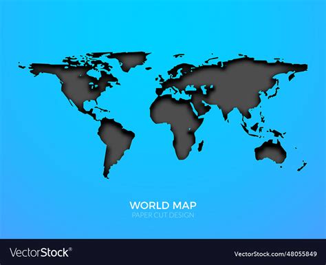 World map template isolated earth geography Vector Image