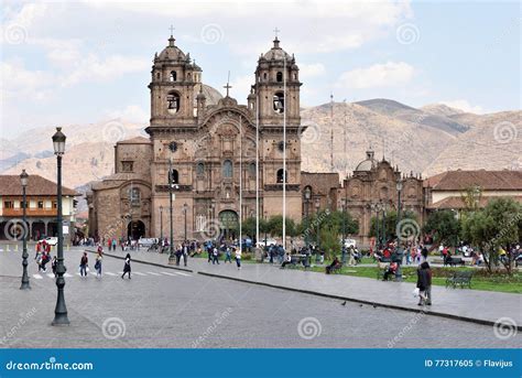 view  plaza de armas  cusco peru editorial image image