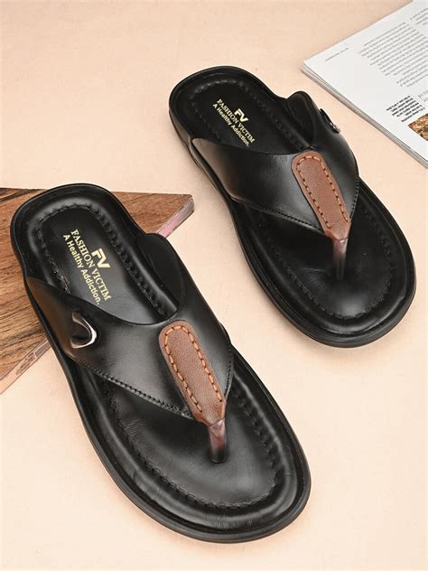 Buy Fashion Victim Men Open Toe Leather Comfort Sandals - Sandals for ...