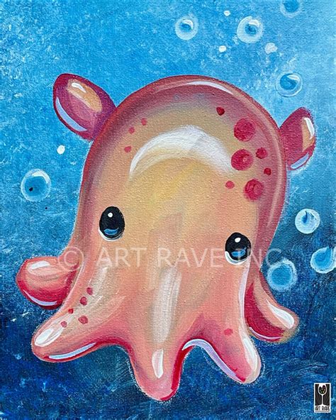 Learn to Paint a dumbo octopus | Art Rave Inc.